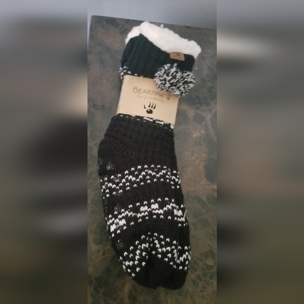 Bear Paw Sherpa Lined Lounge Socks